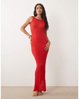 I.AM.GIA Luminara Fine Knit Sleeveless Open Back Maxi Dress - Red
