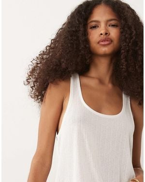 ASOS Relaxed Semi Sheer Rib Racer Tank - Brown