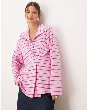 ASOS Tuck Detail Rugby Top - Pink