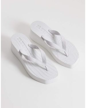 Sleeper High Platform Thongs - White