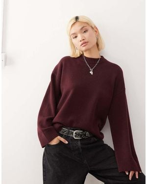 Monki Oversized Jumper With Drop Shoulder - Red