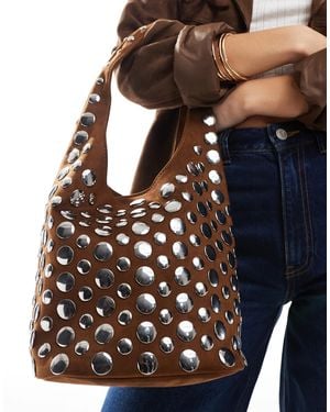 Stradivarius Studded Shoulder Bag - Blue