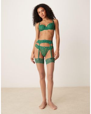 Boux Avenue Floral Lace Top Seamless Hold Ups - Natural