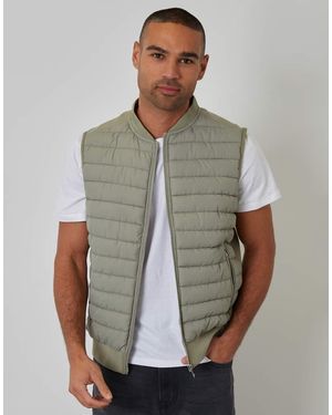 Threadbare Quilted Hybrid Gilet - Grey
