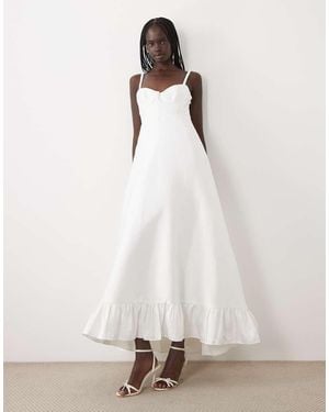 True Decadence Frill Bottom Maxi Dress - Natural