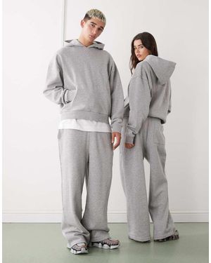 Reclaimed Vintage Unisex Heavyweight Wide Leg Trackies - Grey