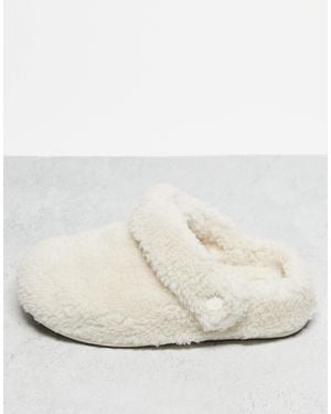 Crocs™ – classic – flauschige unisex-hausschuhe aus fleece - Natur