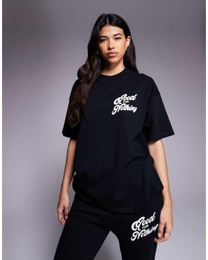 Good For Nothing Oversized Puff Print T-Shirt - Black