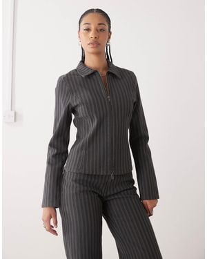 Weekday Fitted Zip Jacket - Gray