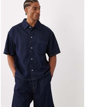 Jack & Jones Co-Ord Short Sleeve Denim Shirt - Blue