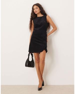 Nobody's Child Birch Tailored Cord Pinafore Mini Dress - Black