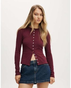 Cotton On Cotton On Bailey Button Detail Cardi - Red