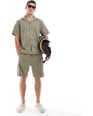 River Island – plissee-shorts - Grün