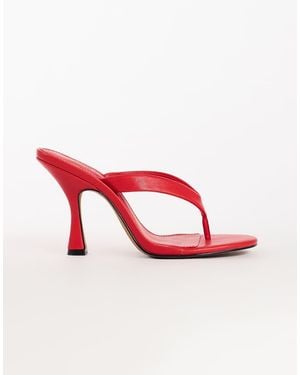 TOPSHOP Nina Teensandaal Met Hak En Teenstuk - Rood