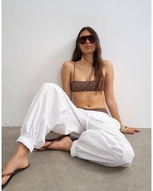 TOPSHOP Italy Bandeau Bikini Top With Straps - White