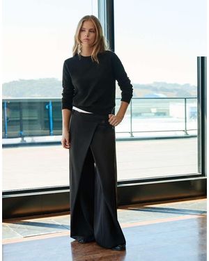 Pull&Bear Nette Broek Met Overslagtaille - Zwart