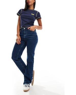 Pieces Kelly Mid Rise Straight Leg Jeans - Blue