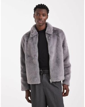 ASOS Faux Fur Jacket - Gray