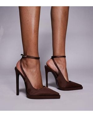 SIMMI Simmi London Landen Wide Fit Platform Heeled Court Shoe - Brown