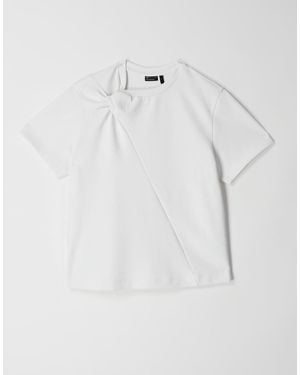 ASOS Twist Shoulder T-Shirt - White