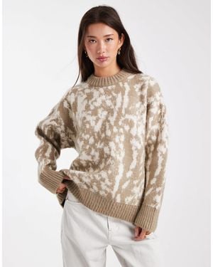 ASOS – oversize-strickpullover mit rehmuster - Braun