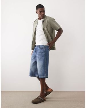 ASOS Longer Length Denim Jorts - Blue