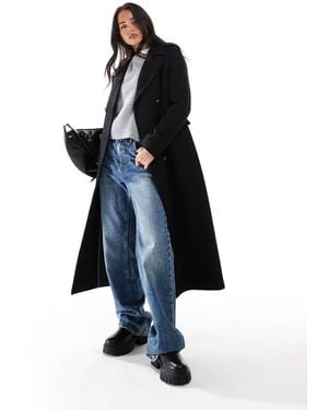 Superdry Double Breasted Wool Coat - Blue