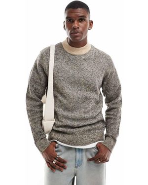 Jack & Jones Maglione Girocollo Puntinato E Nero - Grigio