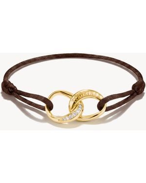 Thomas Sabo Textilarmband mit en und weißen zirkonia - Braun