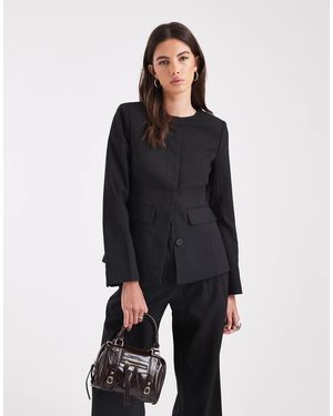 4th & Reckless Blazer Strutturato Senza Colletto Con Maniche Svasate - Nero