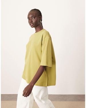 ARRANGE Seam Detail Heavy Weight Oversized T-shirt - Natural