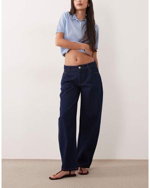 ASOS Low Rise Barrel Jean - Blue
