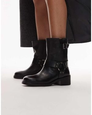 Tommy Hilfiger Stivali Stile Biker Neri Con Fibbia - Nero