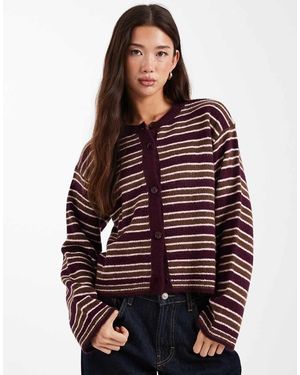 ASOS Fluffy Knitted Boxy Fit Cardigan - Red