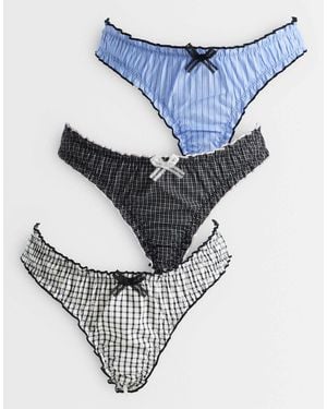 ASOS 3 Pack Woven Scrunchie Thong - Blue