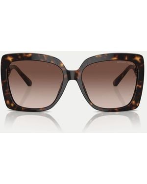 Michael Kors Nice Square Sunglasses With Lens - Brown