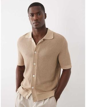 SELECTED Gebreid Vest Van Katoen Met Knopen - Naturel