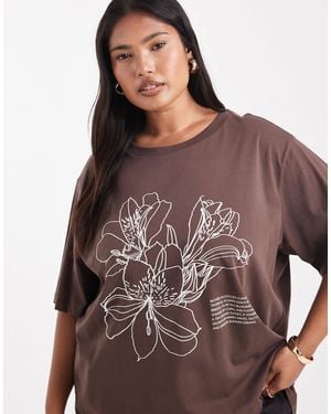 ONLY – oversize-t-shirt - Braun