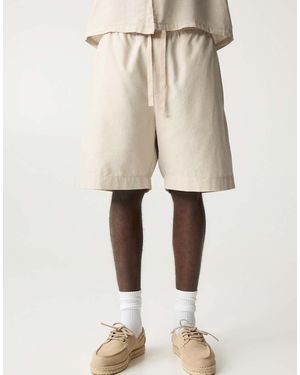Pull&Bear Linen Blend jogger Bermuda Shorts - Natural