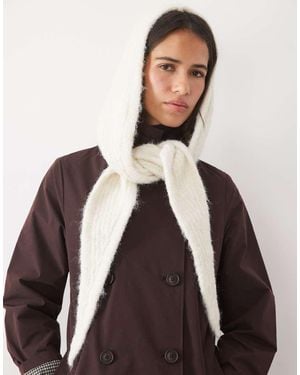 ASOS Knitted Hooded Scarf - Brown