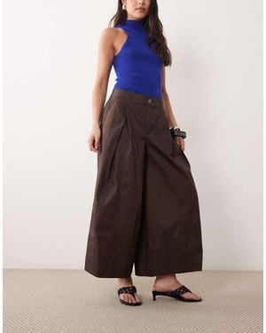 ASOS Wide Leg Culotte Trousers - Blue