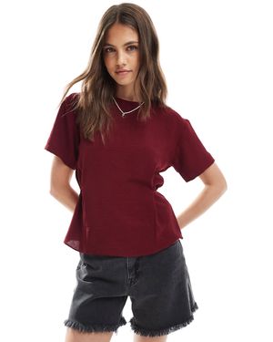 ASOS T-shirt tissé et cintré noué dans le dos - lie-de-vin - Rouge