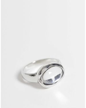ASOS Ring With Clear Stone-setting - White