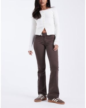 ASOS Stretch Tab Detail Flare With Button Detail - Natural