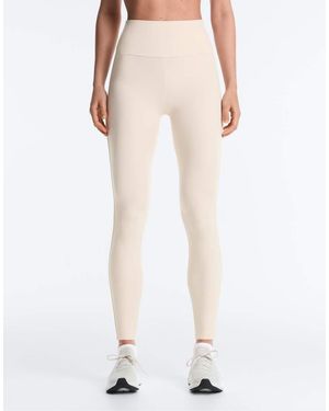 Oysho Comfortlux High-Rise Rib 65Cm Ankle-Length Leggings - Natural