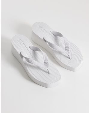 Sleeper High Platform Thongs - White