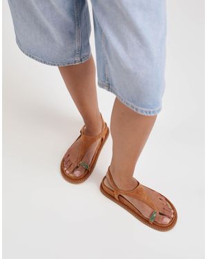 Dolce Vita – stefan – zehensteg-sandalen aus hellbraunem wildleder mit schmuckstein - Blau