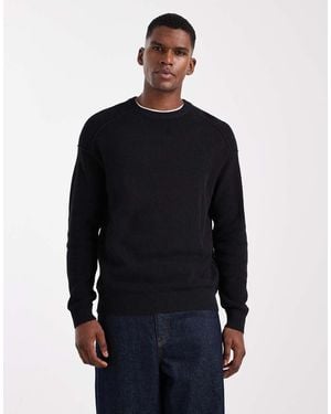 Only & Sons Drop Shoulder Crew Neck Knit Jumper - Blue