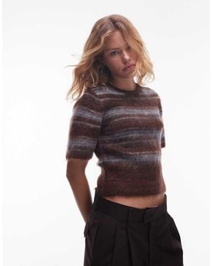 & Other Stories Mohair Wool Blend Hairy Knitted Top - Multicolour