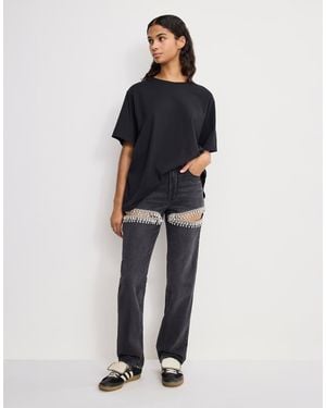 GOOD AMERICAN Good Icon Embellished Straight Leg Jeans - Blue